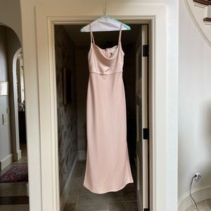 BHLDN Cali Satin Charmeuse Midi Dress in Oyster